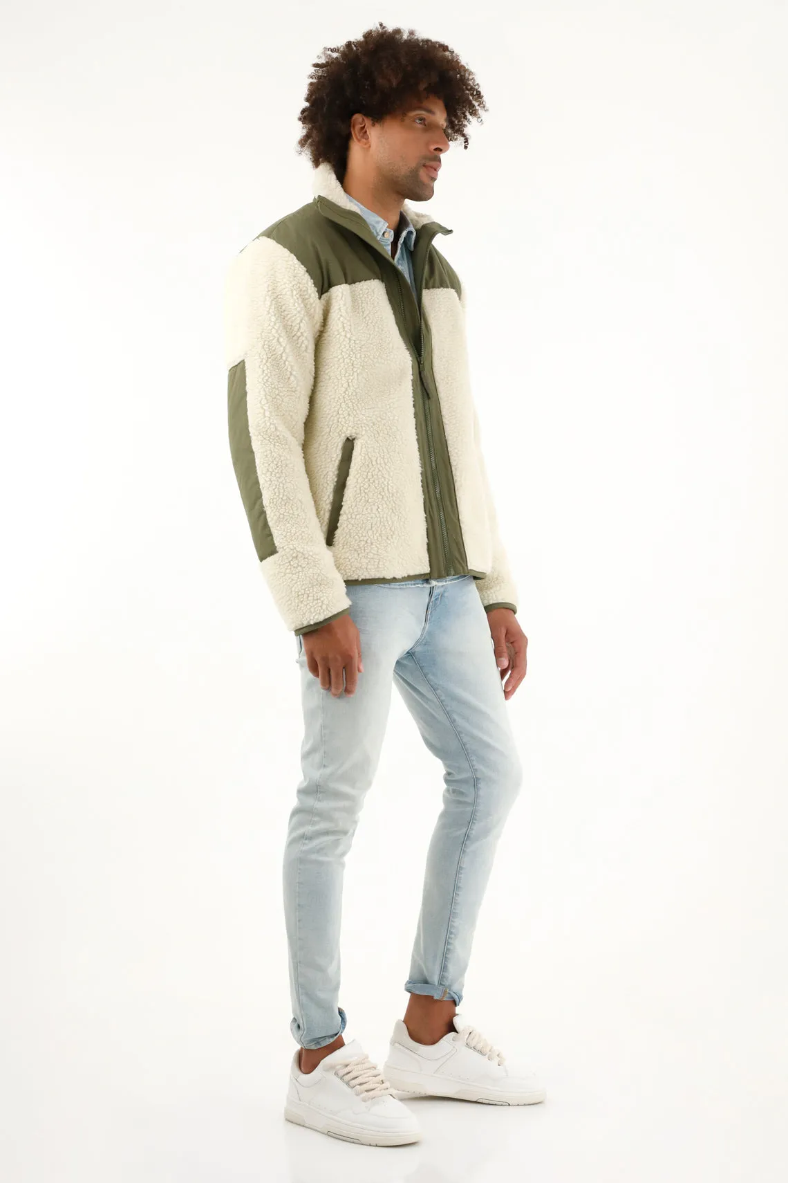 Men's Green High-Collar Jacket