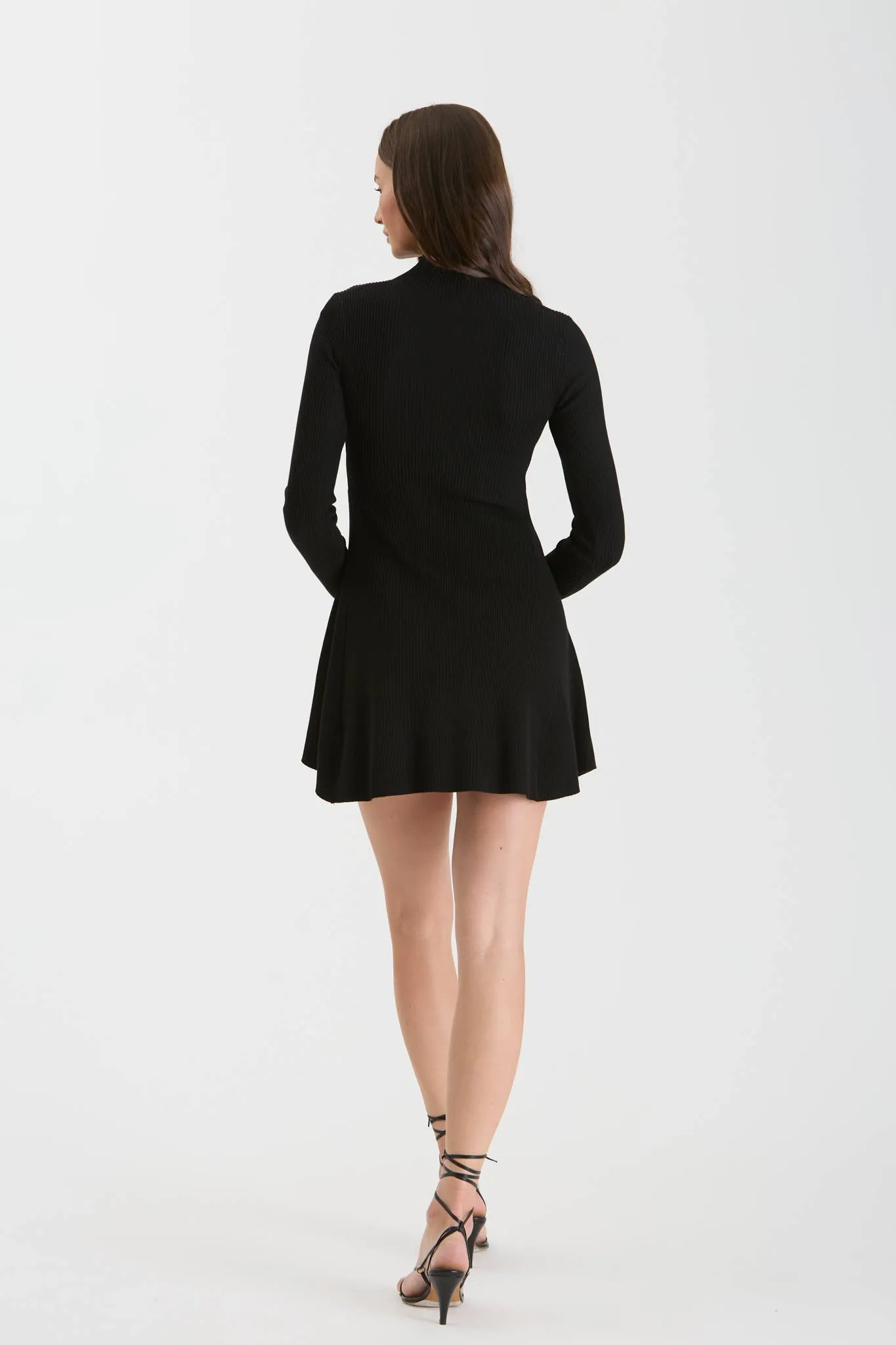Mock Neck Long Sleeve Mini Sweater Dress