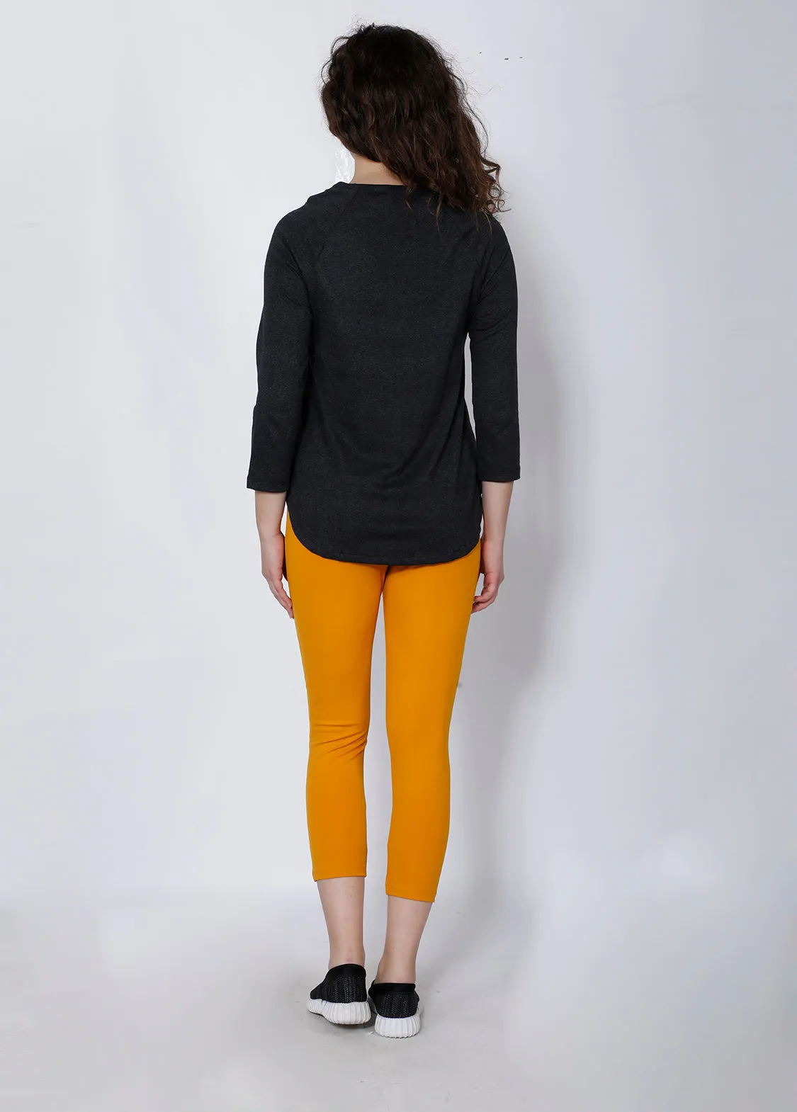 Mustard Black 7/8th tights