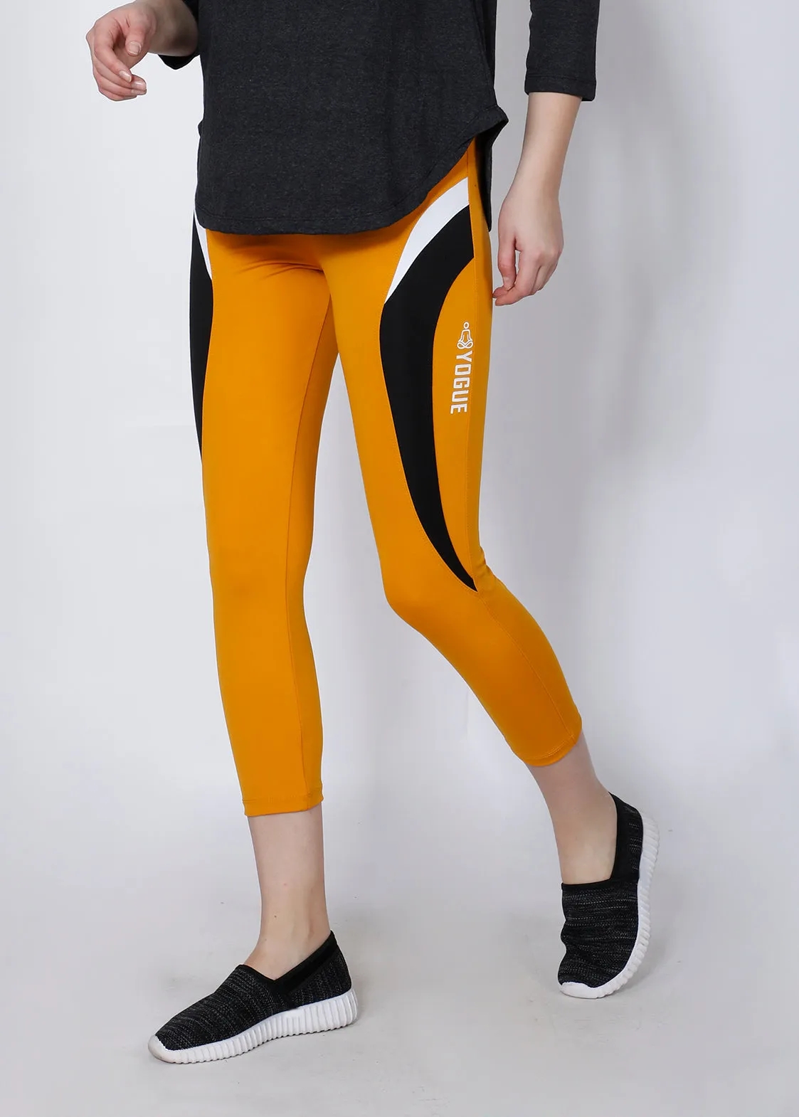 Mustard Black 7/8th tights