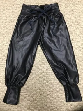 Navy vegan leather Track pocket pant