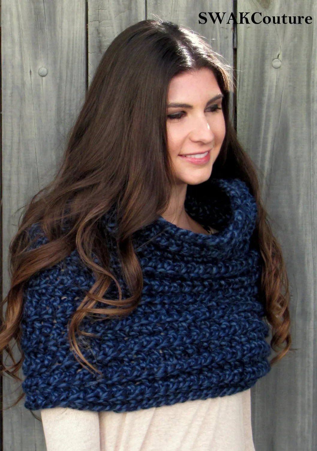 Noni Cowl Scarf - Handmade Charcoal Gray or Choose Color