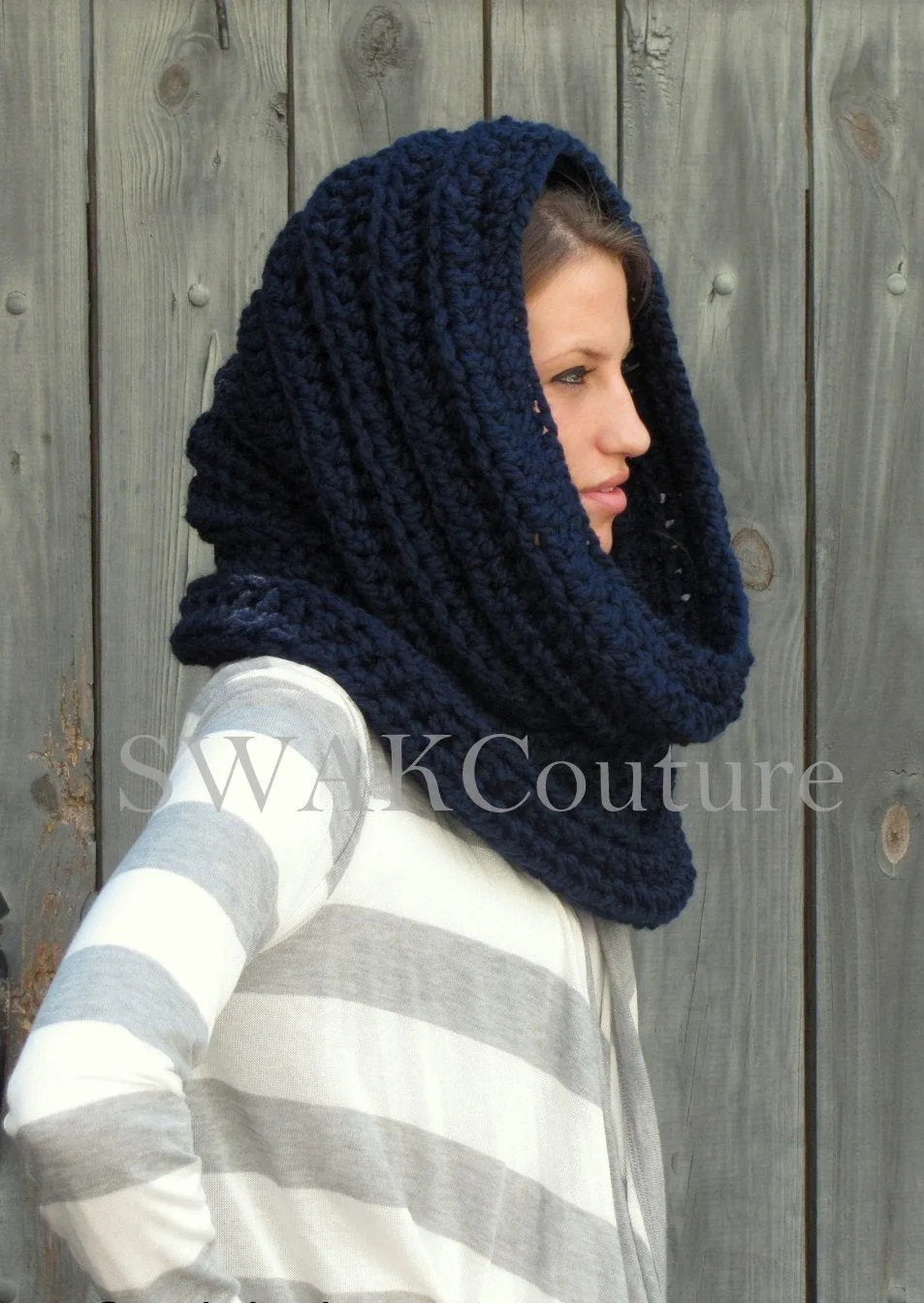 Noni Cowl Scarf - Handmade Charcoal Gray or Choose Color