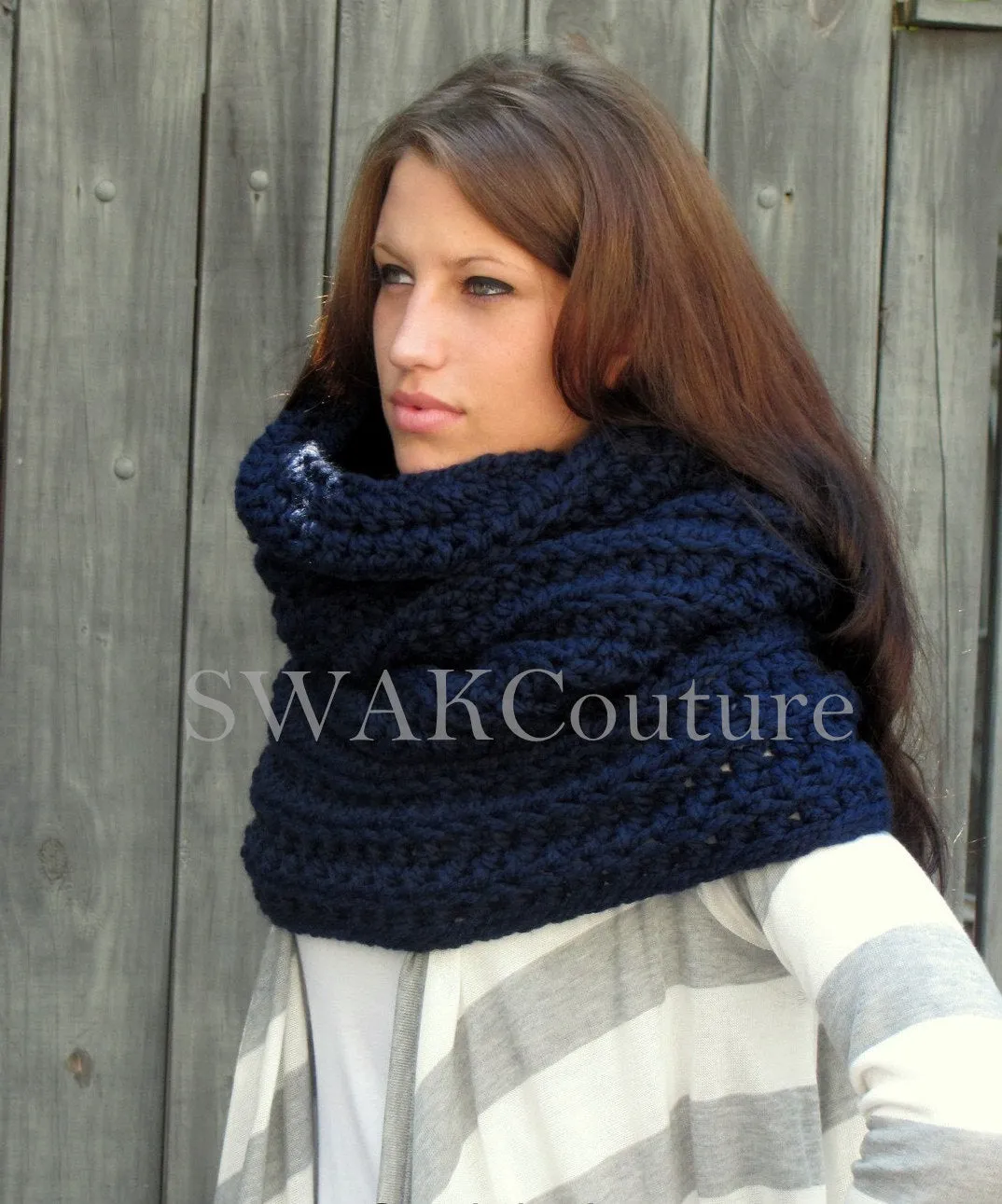 Noni Cowl Scarf - Handmade Charcoal Gray or Choose Color
