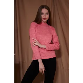 Orange Melange Mock Neck Sweatshirt