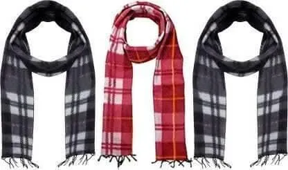 Pack of 3 Check Design Muffler For Boys Girls (Assorted Colour and Design)