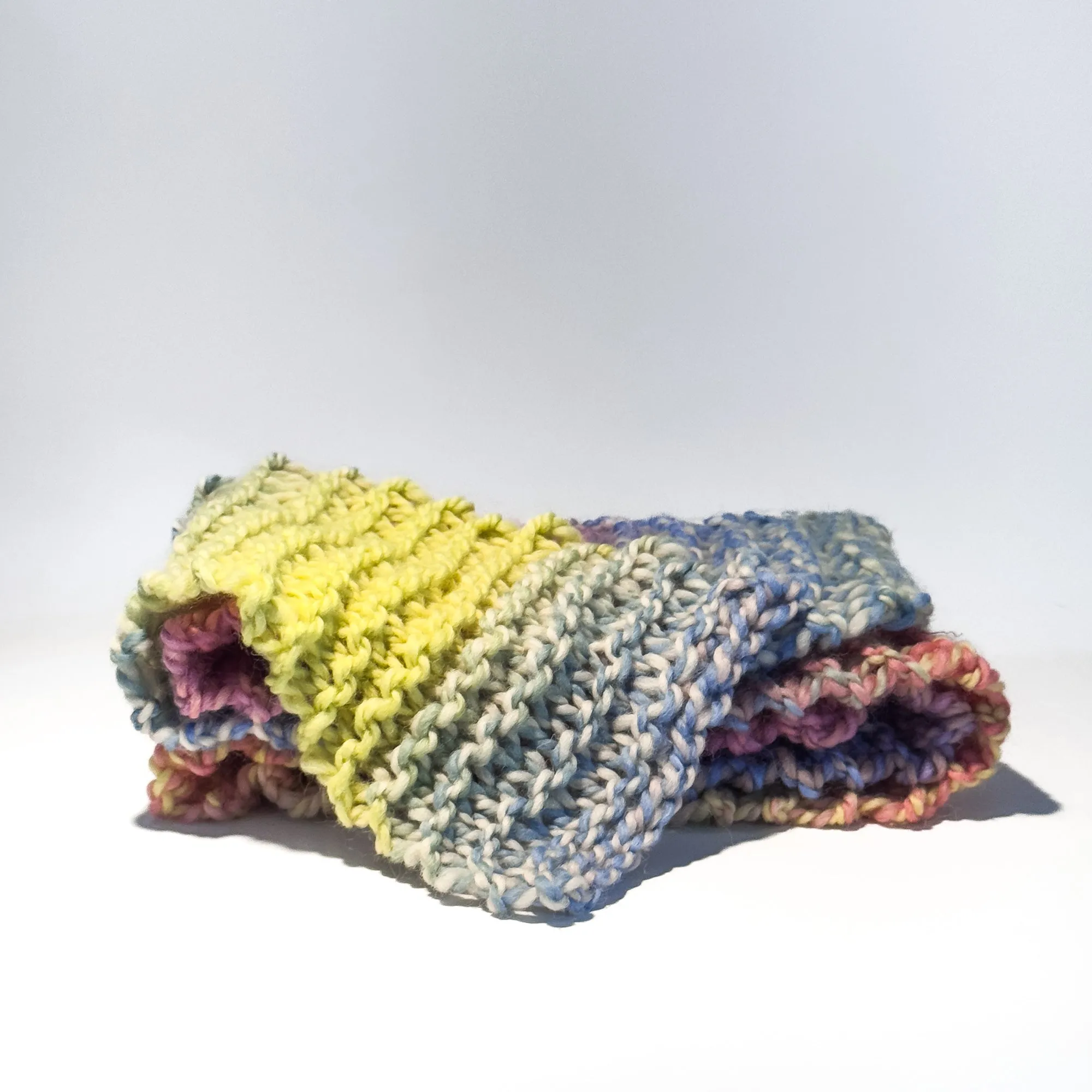 Pastels Hand Knit Scarf