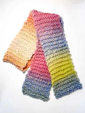 Pastels Hand Knit Scarf