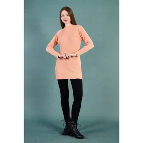 Peach Ribbed Long Sweatshirt