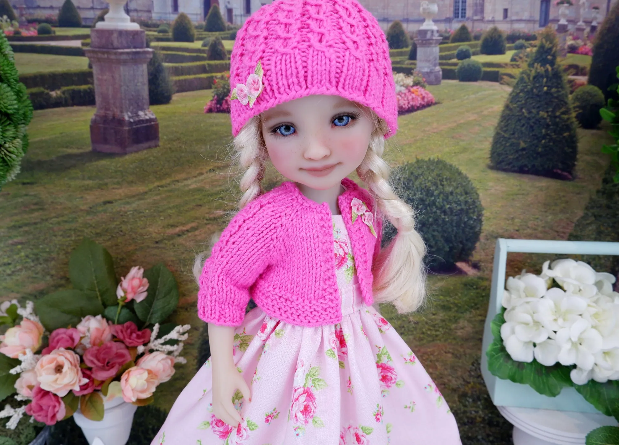 Pink Sugar Rose - dress & sweater with shoes for Ruby Red Fashion Friends doll