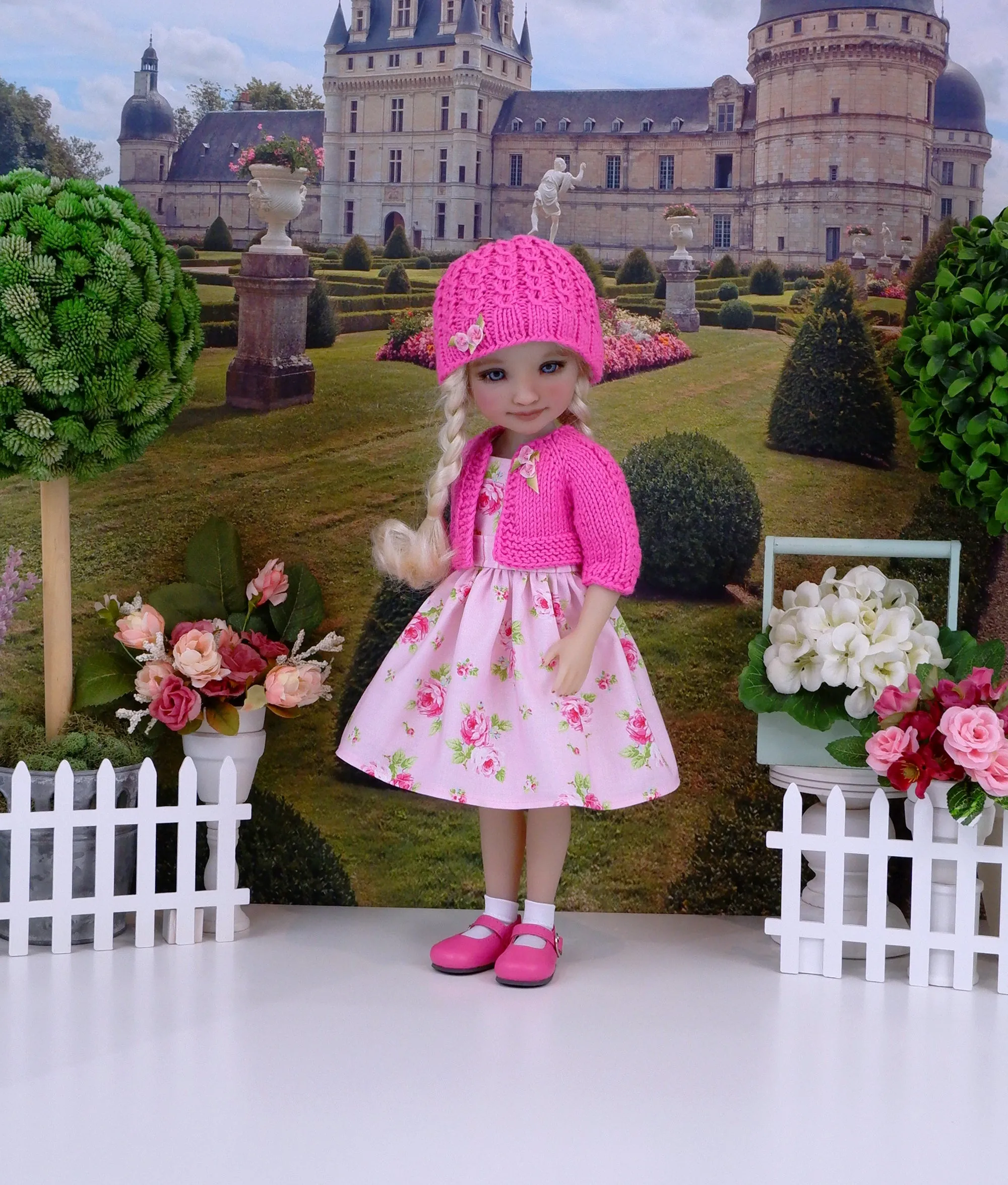 Pink Sugar Rose - dress & sweater with shoes for Ruby Red Fashion Friends doll
