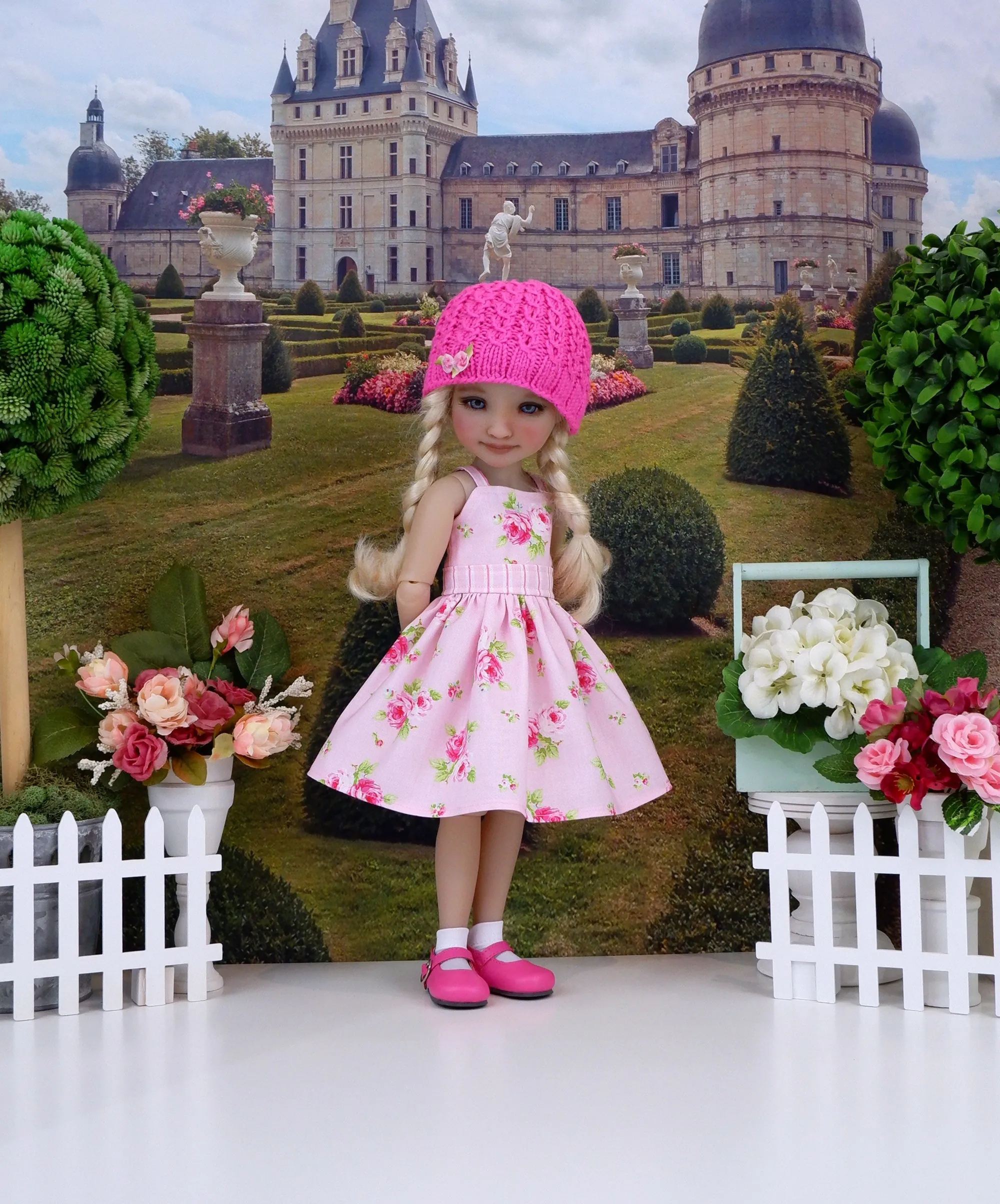 Pink Sugar Rose - dress & sweater with shoes for Ruby Red Fashion Friends doll