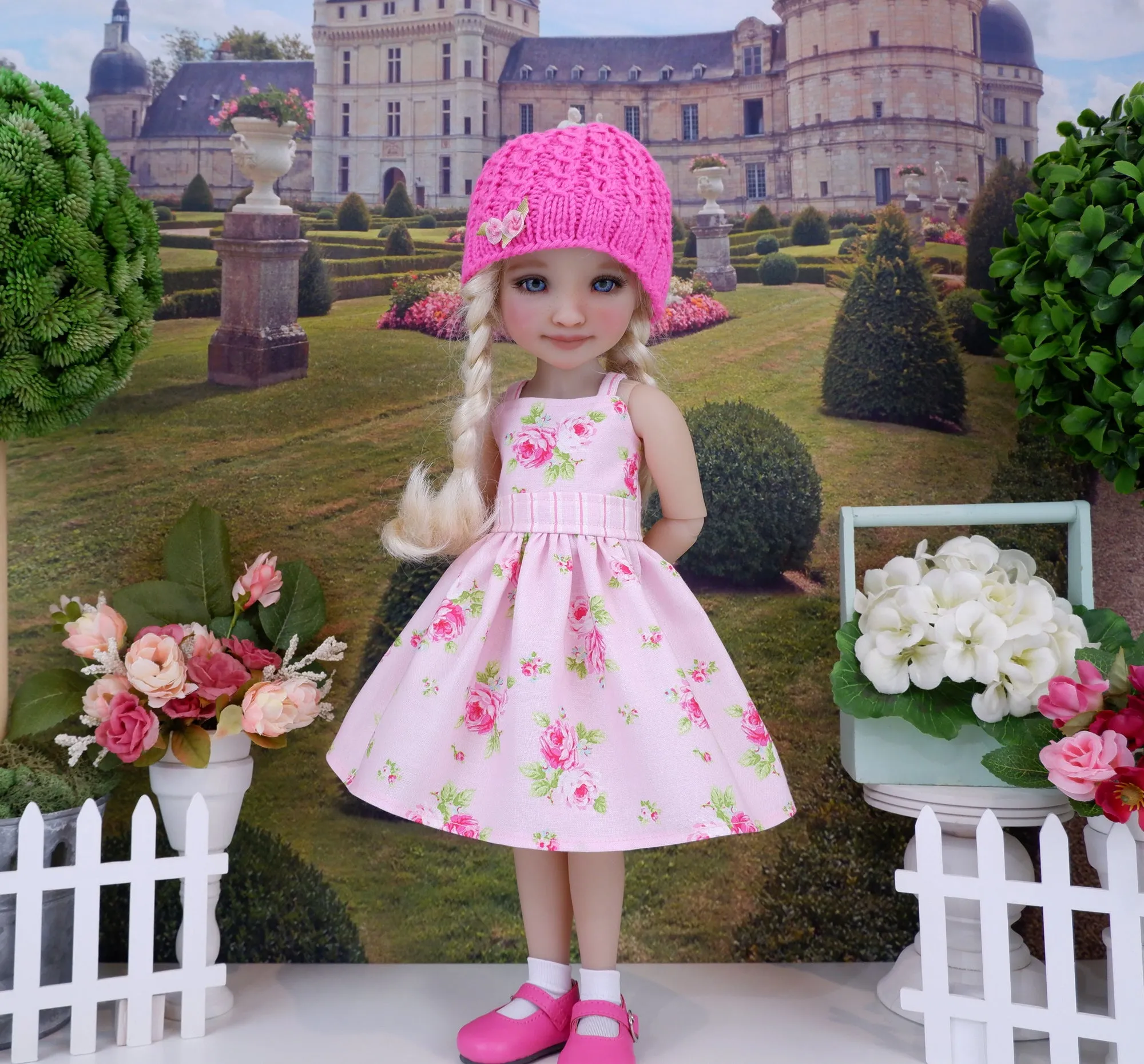 Pink Sugar Rose - dress & sweater with shoes for Ruby Red Fashion Friends doll