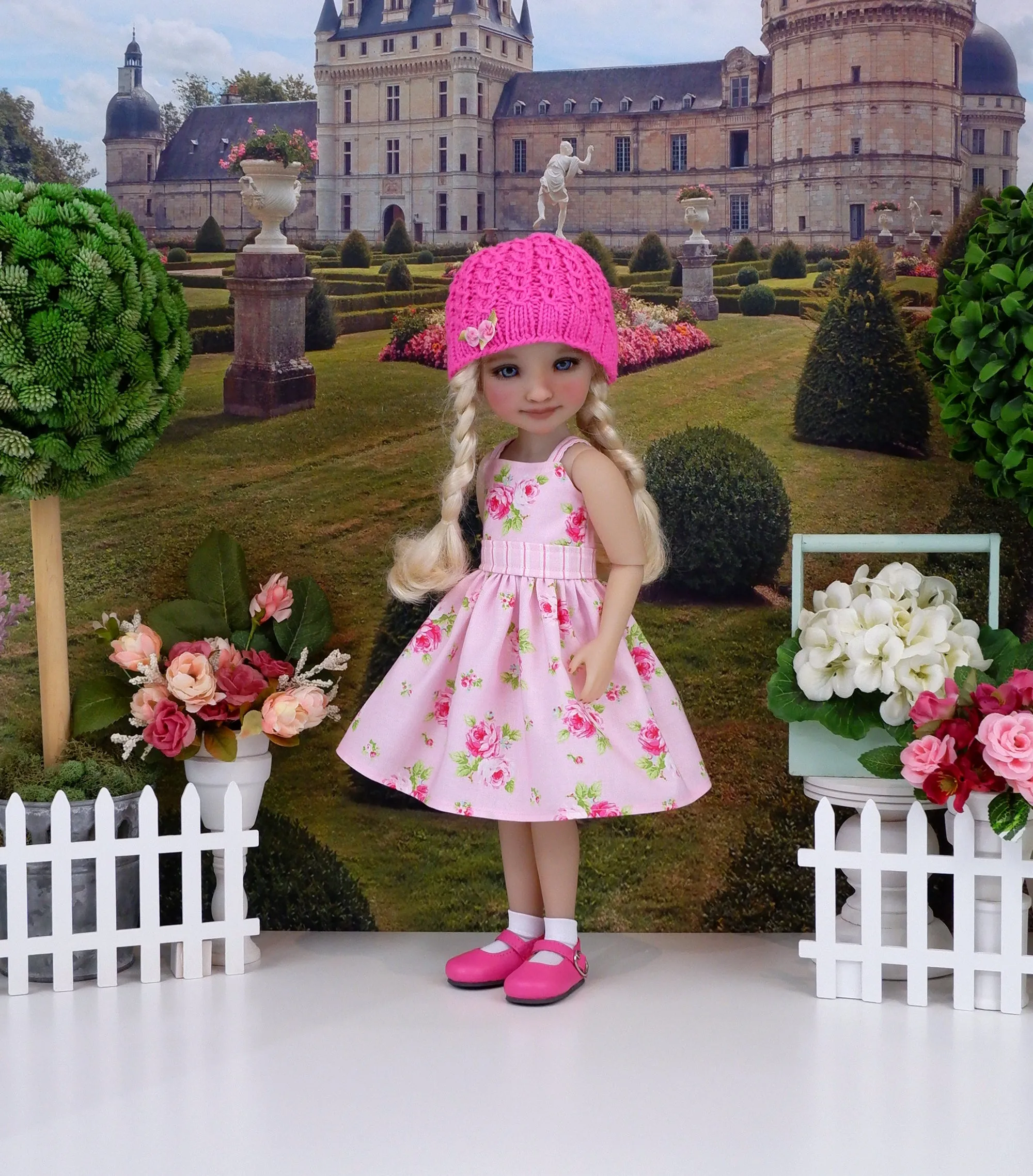 Pink Sugar Rose - dress & sweater with shoes for Ruby Red Fashion Friends doll
