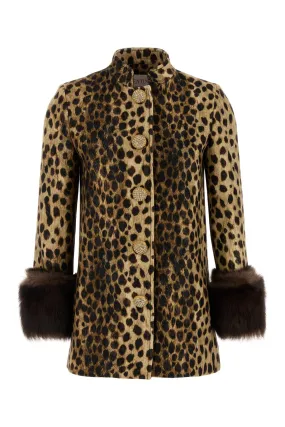 Printed wool coat