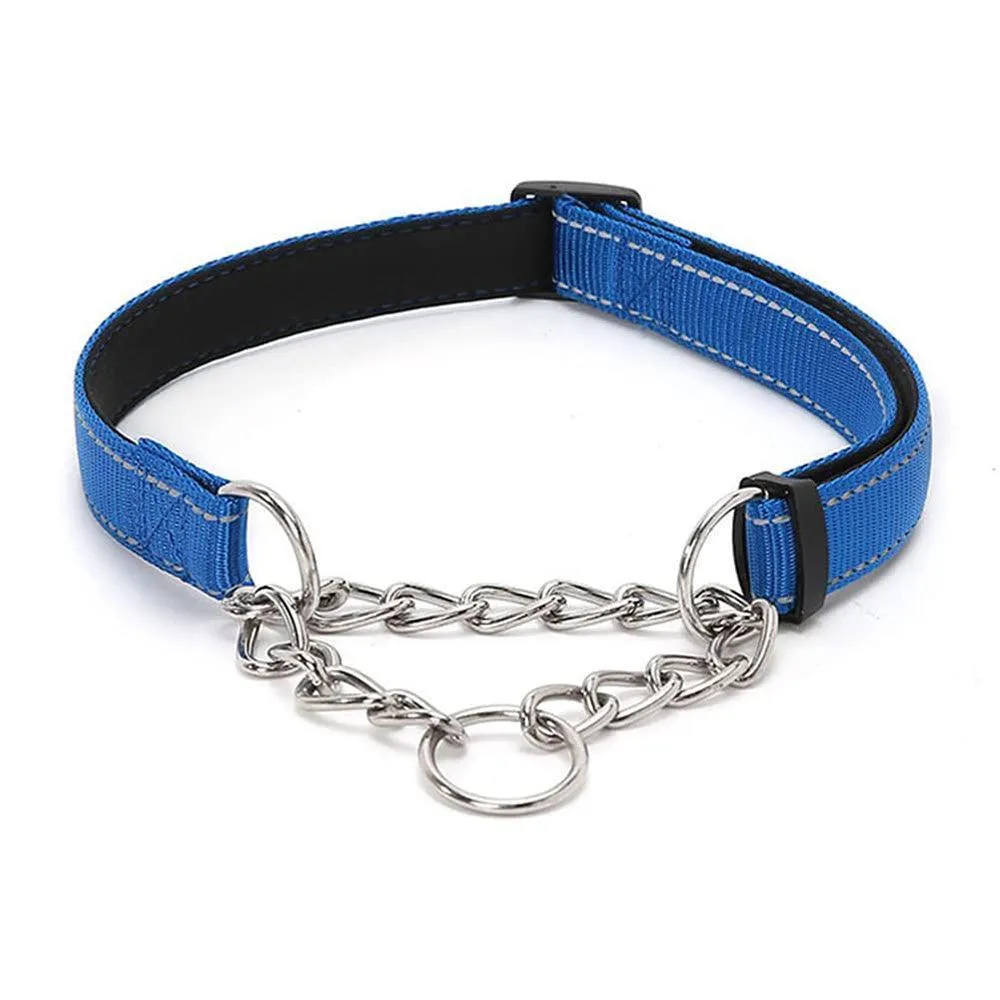 Reflective Nylon Soft Padded Martingale Dog Collar