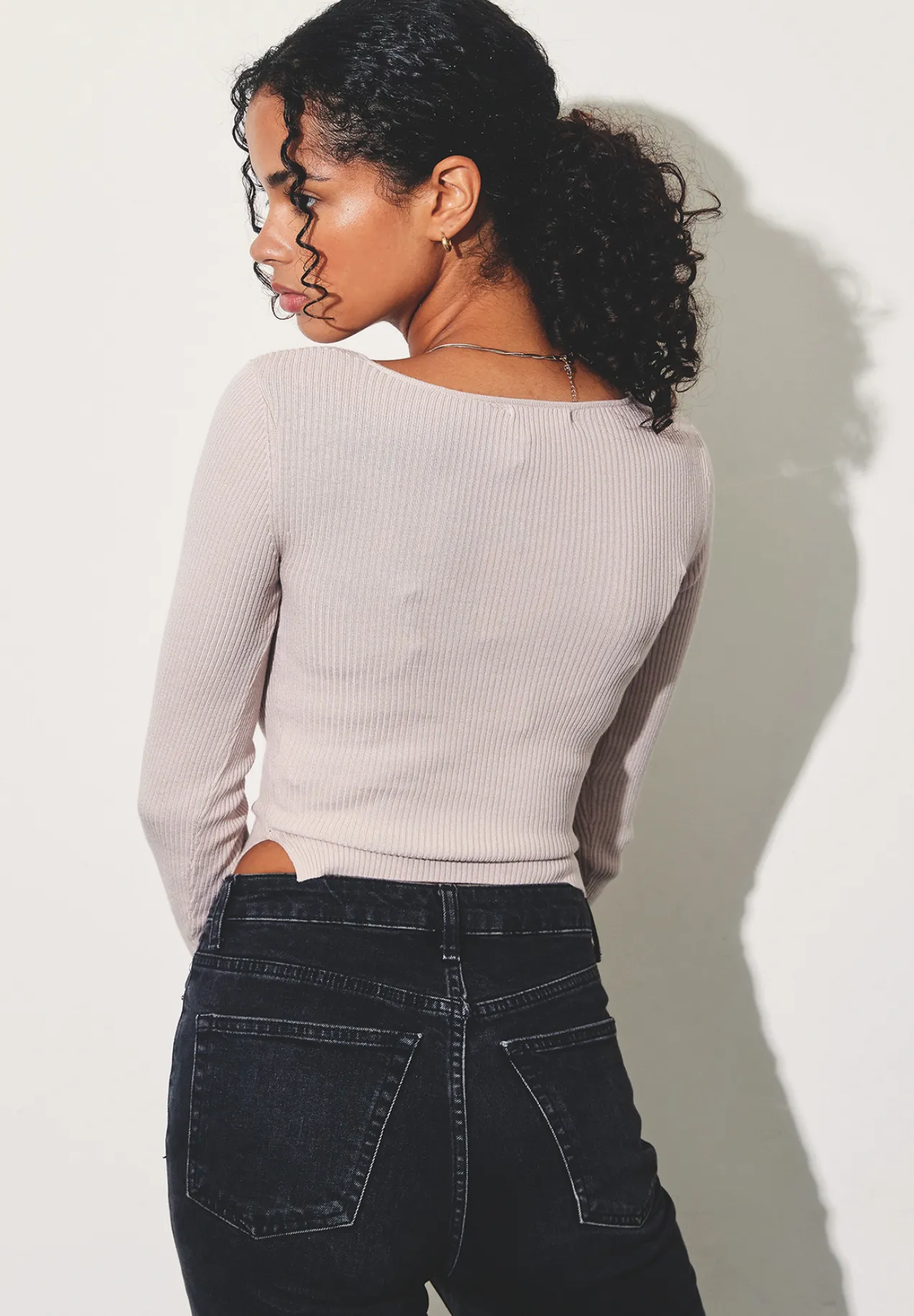 Ribbed Knit Cropped Top