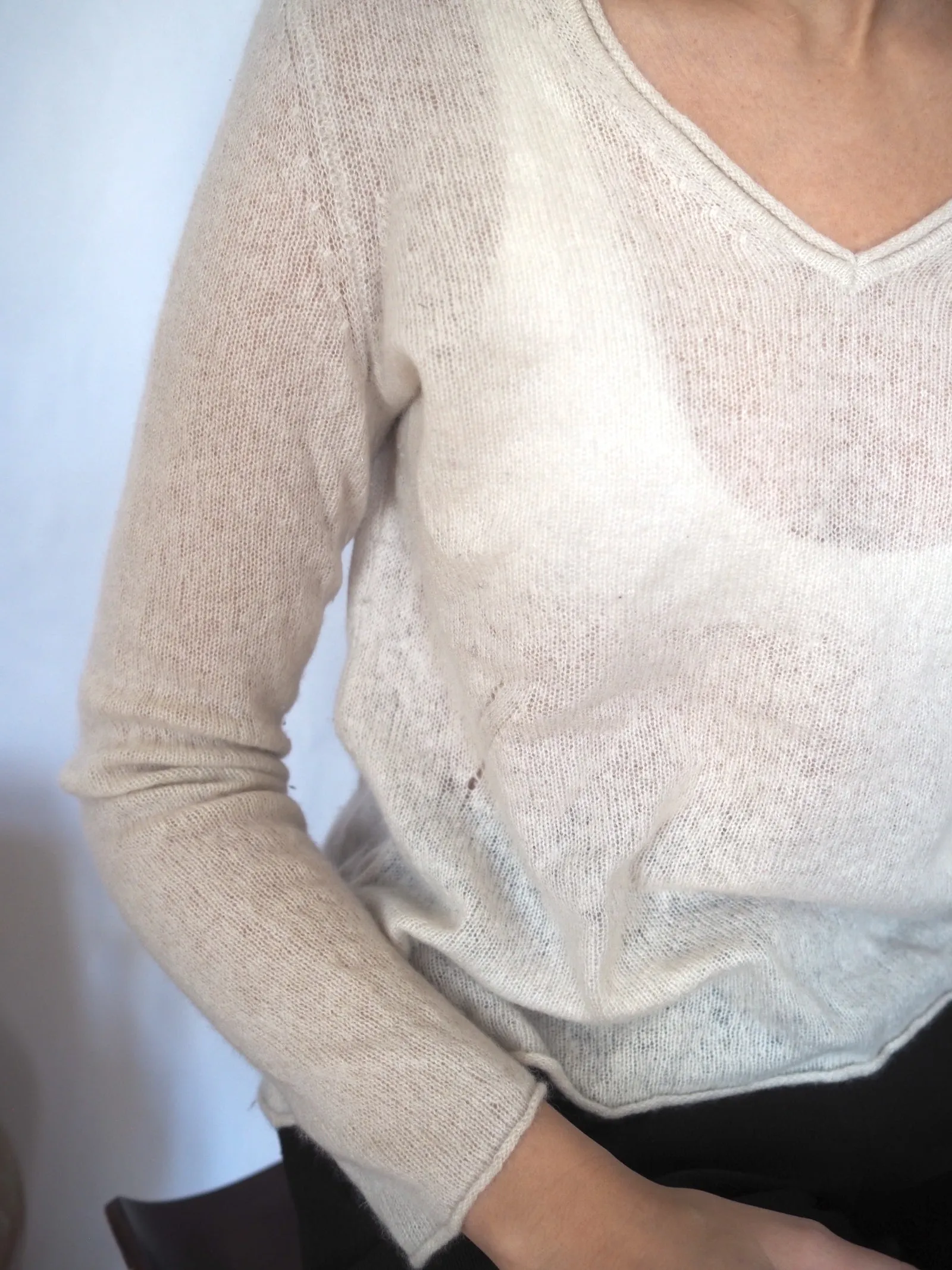 Sheer Mohair V-Neck Jumper