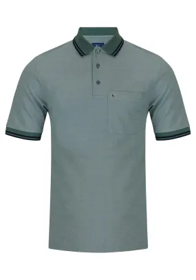 Short Sleeve Polo Shirt - Light Green/gry