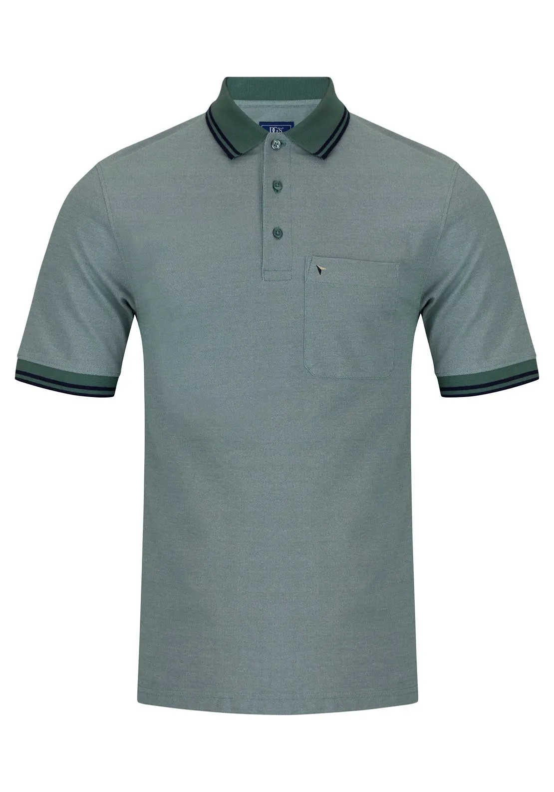 Short Sleeve Polo Shirt - Light Green/gry