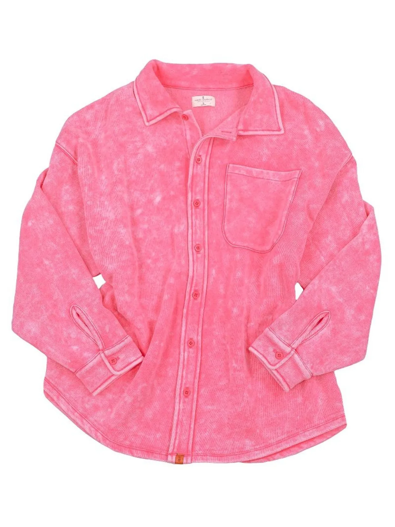 Simply Southern - Acid Wash Shacket - Pink