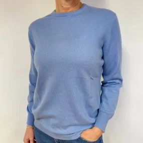 Sky Blue Lightweight Cashmere Crew Neck Jumper Medium
