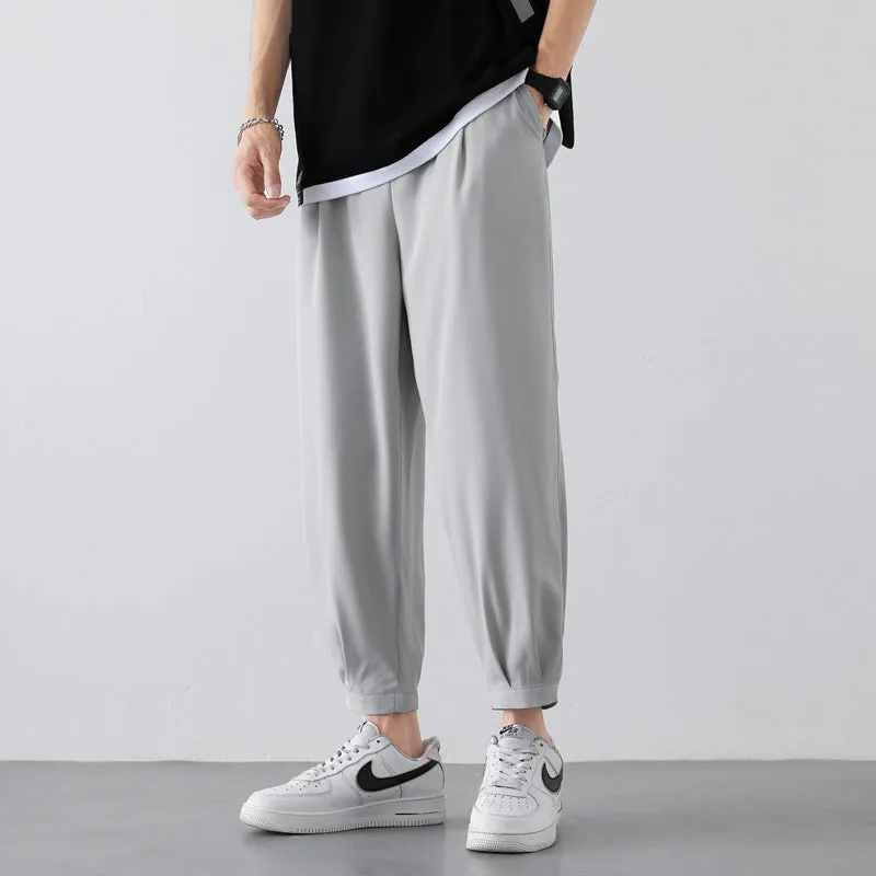 Summer Ice Silk Drawstring Jogger Pant