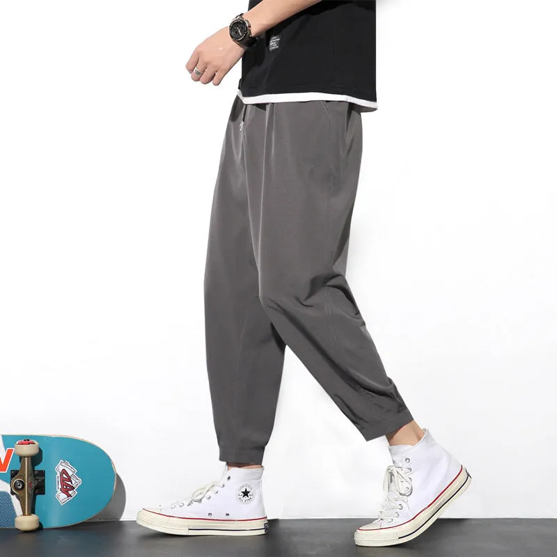 Summer Ice Silk Drawstring Jogger Pant