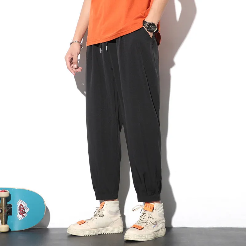 Summer Ice Silk Drawstring Jogger Pant