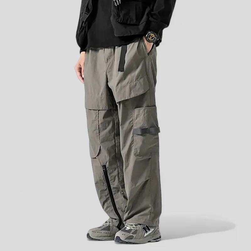 Technical cargo pant with self belt