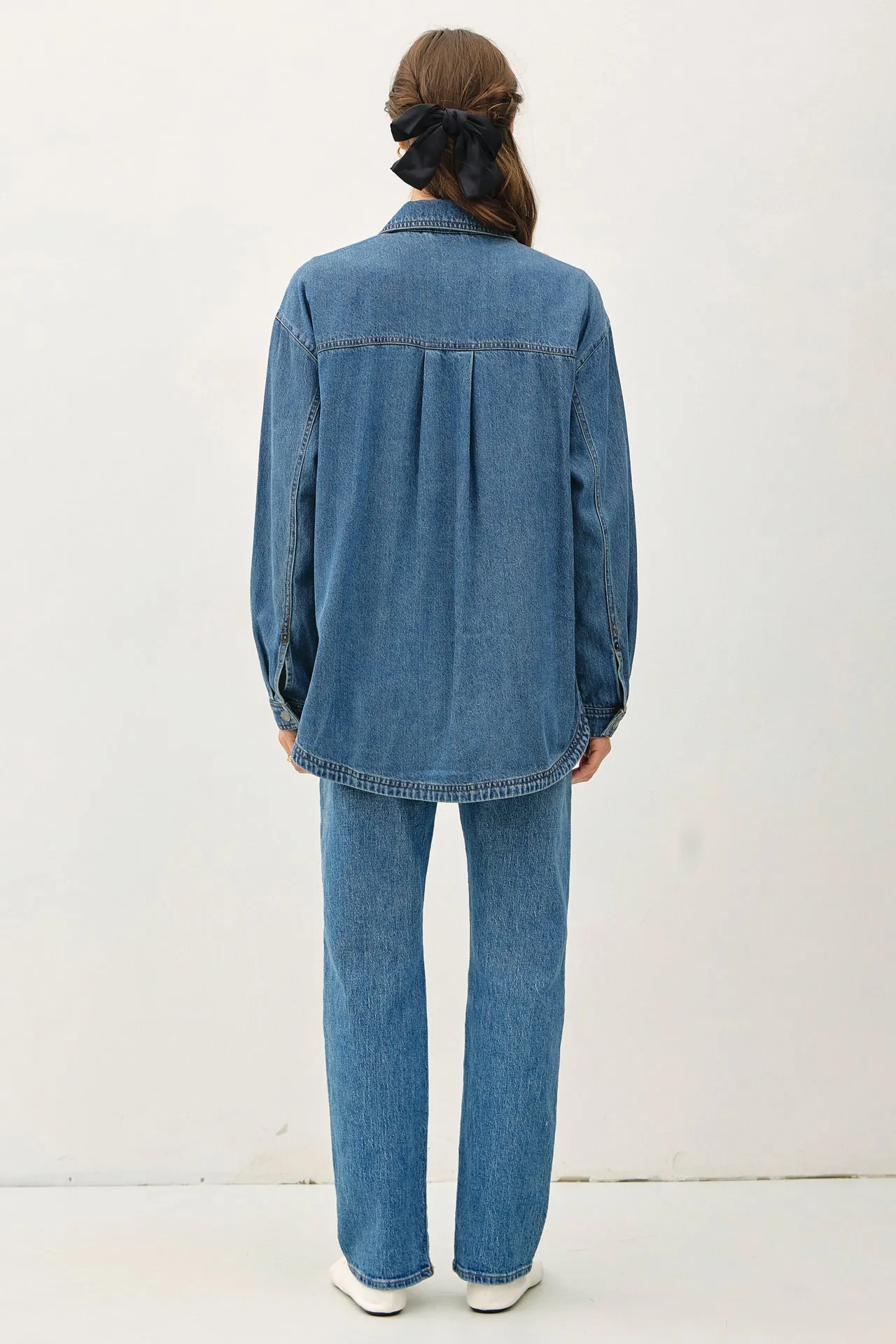 Tencel Rounded Hem Shacket