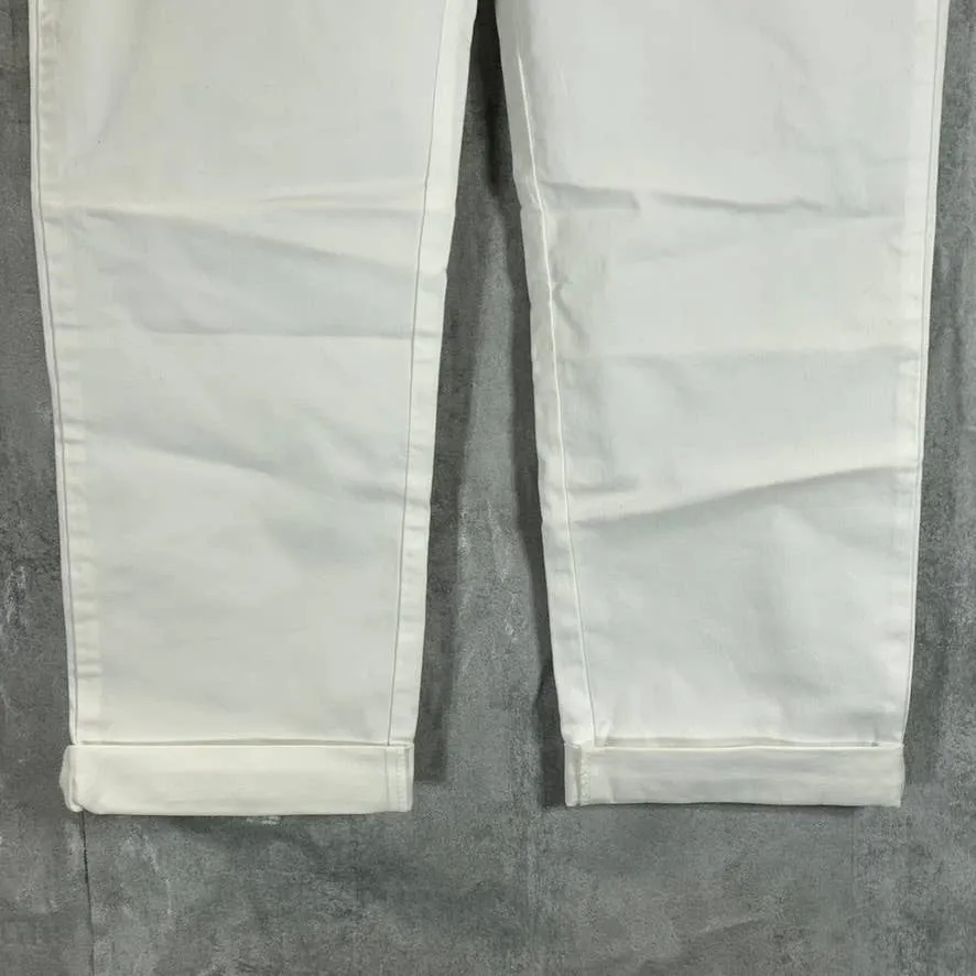 TOMMY HIFIGER Women's Bright White Hampton Cuffed Chino Straight-Leg Pants SZ 10