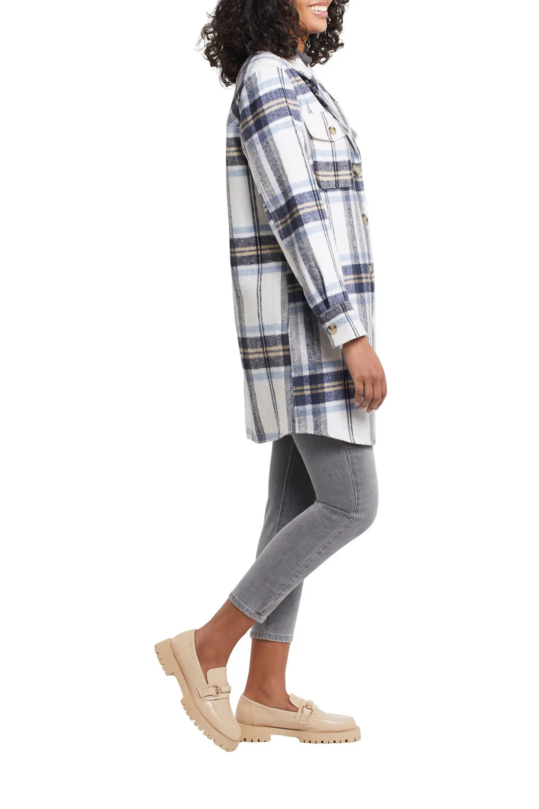 TRIBAL- 7183O-Shacket-W/Notch-Collar-Color-Sailor Blue