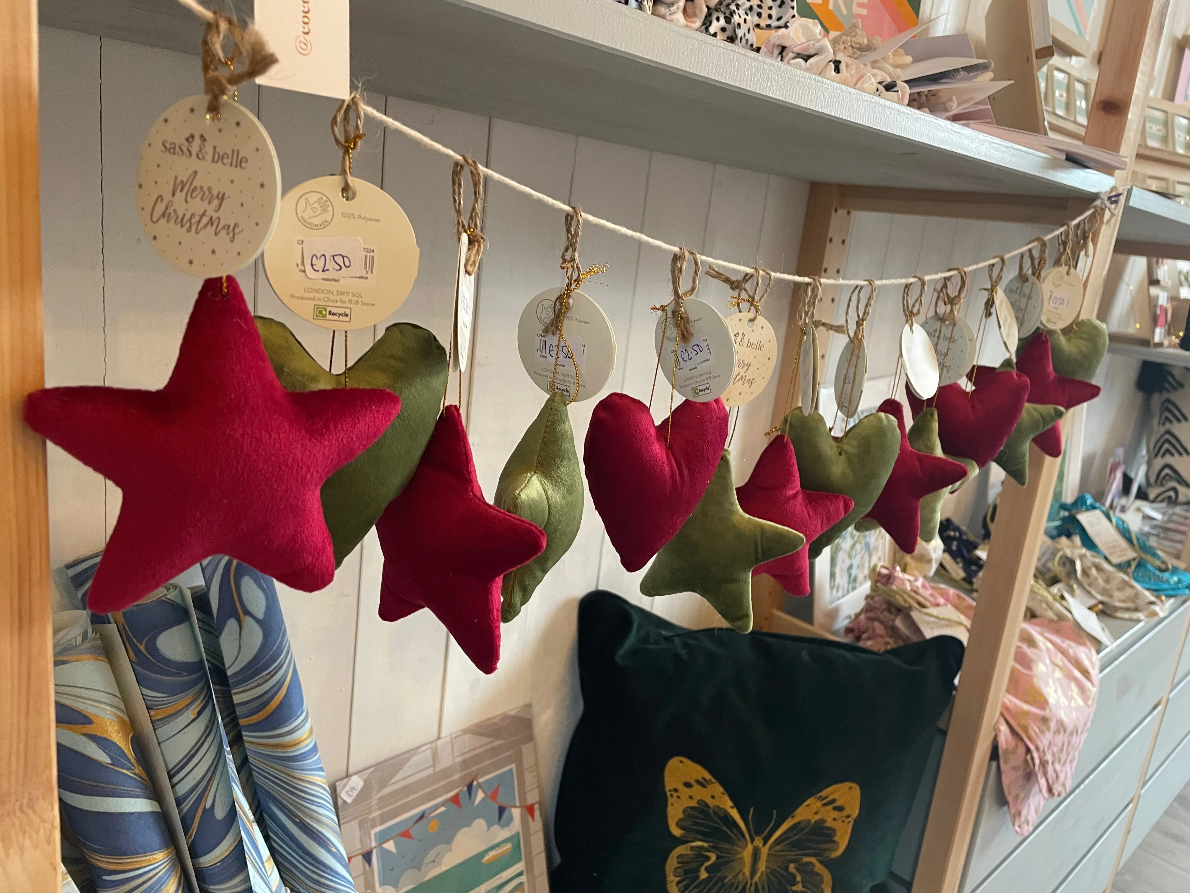 Velvet Heart Hanging Decoration