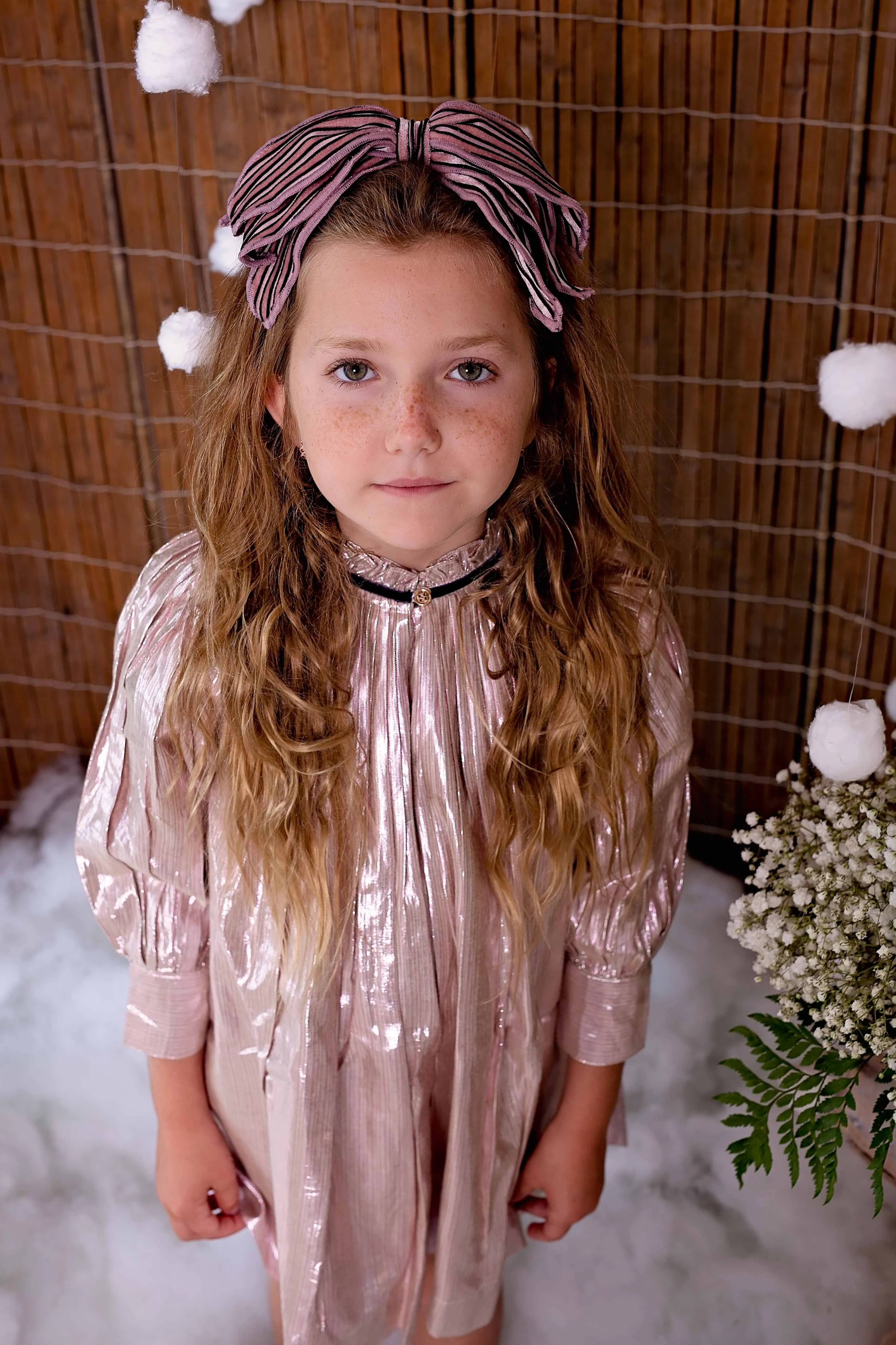 Winter Petals Headband - Navy Lines Velvet