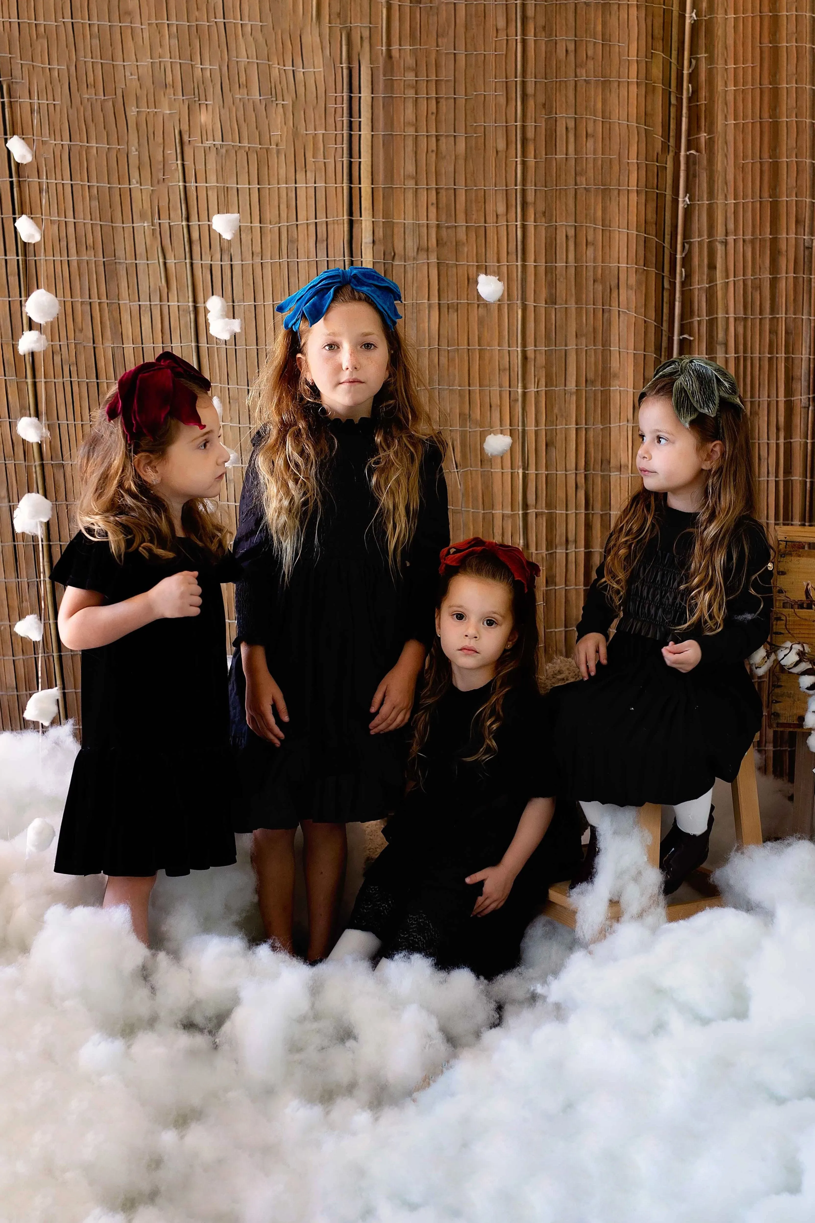 Winter Petals Headband - Olive Velvet